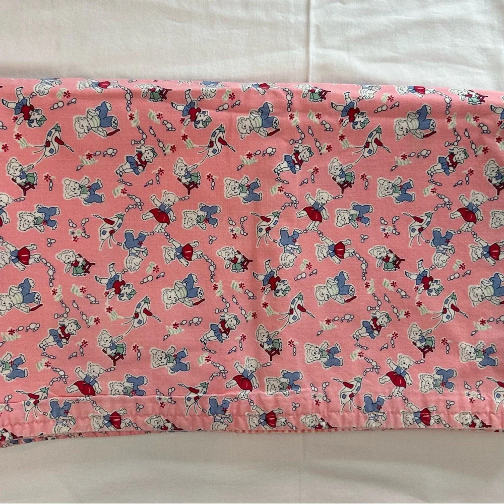 Vintage Pink Baby Blanket and soft Flannel Gingham Fabric‎ 33” x 39”